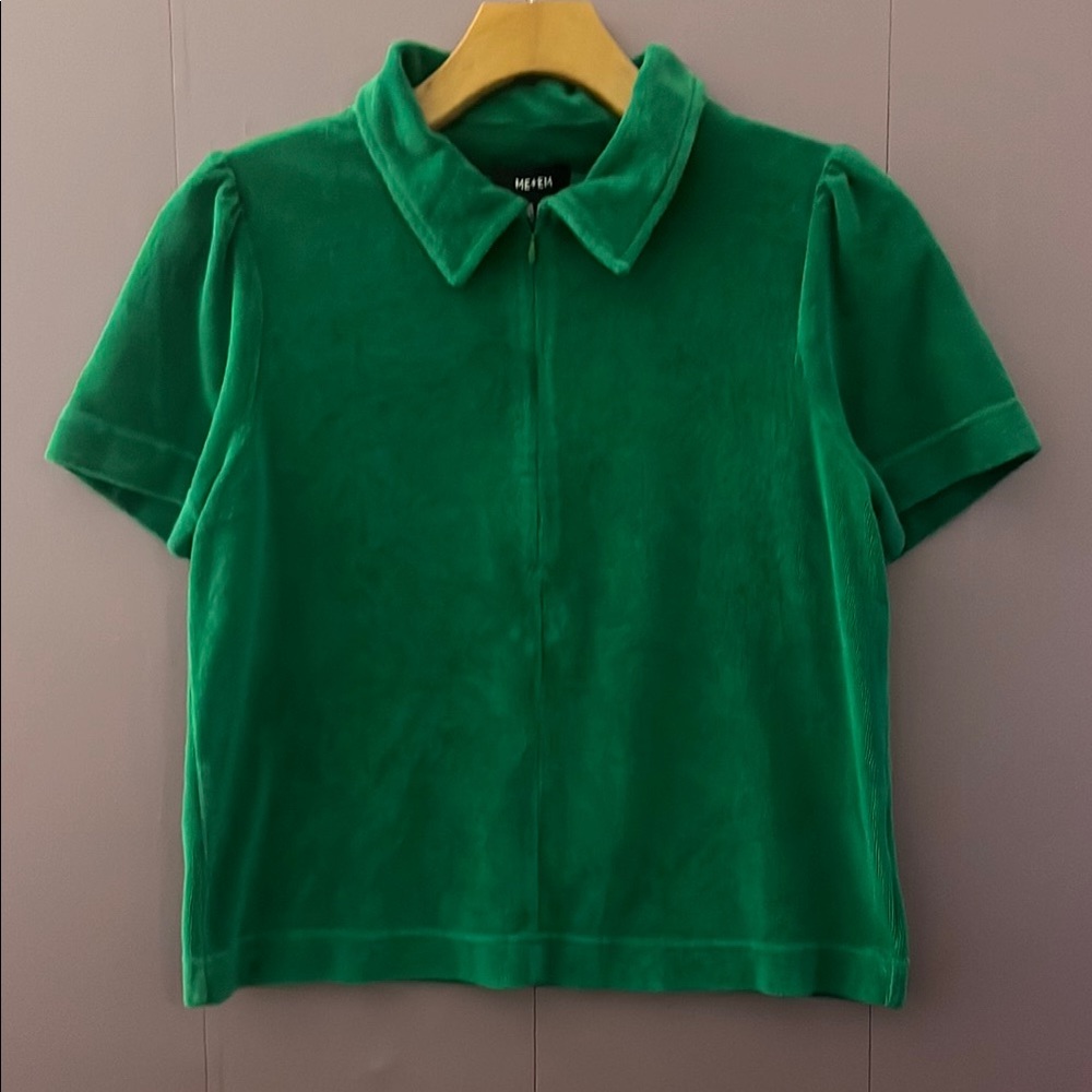 ME+EM Green Short Sleeve Jersey Top